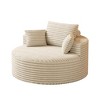 50" Corduroy Upholstered Modern Single Sleeper Chair with Backrest Pillow and No Assembly Required - 4 of 4