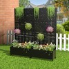 Lirago Iron Arch Mobile Planters Planting Box Trellis for Climbing Plants - 72x35 - 2 of 4