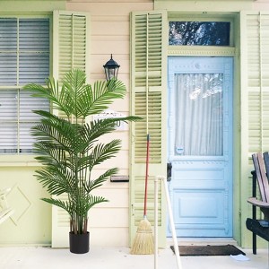 KWPZQEB  Artificial Areca Palm Plant, Faux Plants Indoor with Planter, Fake Plant Fake Tropical Plants with Real Touch Leaves for Home, 2pcs/set - 1 of 4