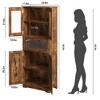 GustoWave Tall Bathroom Cabinet, Freestanding Storage Cabinet with Glass Doors and Adjustable Shelves and Drawers, 67" Tall Cabinet for Kitchen - 2 of 4