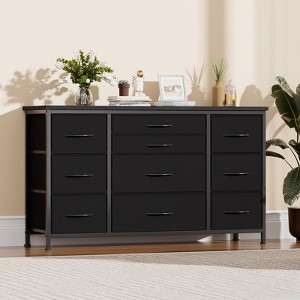 10-Drawer Dresser for 55" TVs - Sturdy Metal Frame Entertainment Center with Power Outlet, Bedroom/Living Room Storage - 1 of 4