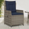 vidaXL Reclining Patio Chair Gray PE rattan Standard Adjustable Feet - 2 of 4