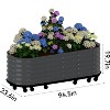 Portable Elevated Planter Box with Integrated Reservoirs – Corrosion-Resistant Steel Plant Bed with Stabilizing Wheels & Wave Sides - 3 of 4