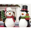 Set of 2 Holiday Penguins Hand Painted Holiday Decor - 2 of 4