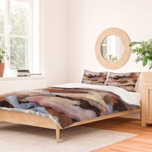 Deny Designs 3pc Full/Queen Laura Fedorowicz Homebody Abstract Duvet Cover and Pillow Sham Set Brown: Woven Polyester, Machine Washable, Zippered - 1 of 4