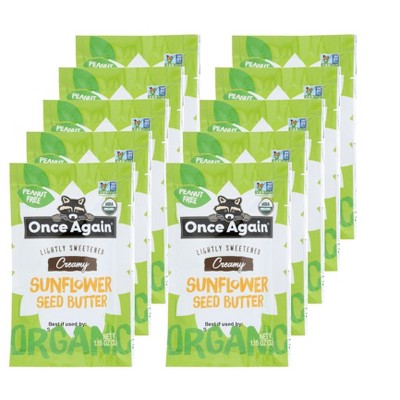 Once Again Organic Lightly Sweetened Creamy Sunflower Seed Butter - Case of 10/1.15 oz