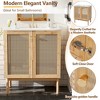 30" Bathroom Vanity with Sink aa??Natural Bamboo Cabinet with Handwoven Rattan Doors, Freestanding Bathroom Cabinet - 3 of 4