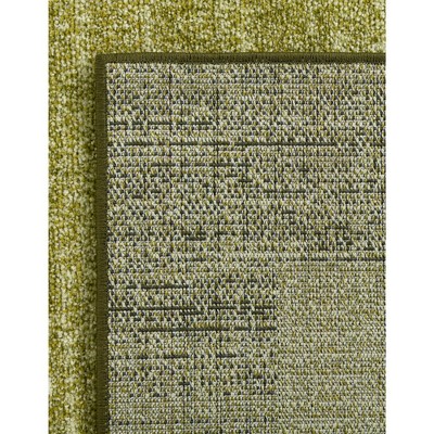Light Green Synthetic Stain-Resistant Indoor Runner Rug