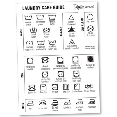 Talented Kitchen Magnetic Chart Laundry Symbols Guide - White Vinyl ...