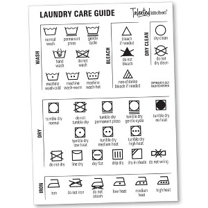 Talented Kitchen Magnetic Chart Laundry Symbols Guide - White Vinyl Laundry Care Guide Sign for Wash, Dry, and Iron (5x7 In) - 1 of 4