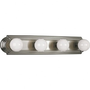 Progress Lighting Broadway 4-Light Wall Light, Brushed Nickel, Embossed Shade Collection: Broadway, Material: Steel, Finish Color: Brushed Nickel, - 1 of 2