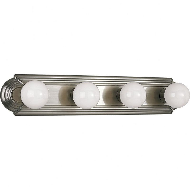 Progress Lighting Broadway 4-Light Wall Light, Brushed Nickel, Embossed Shade Collection: Broadway, Material: Steel, Finish Color: Brushed Nickel,, 1 of 2