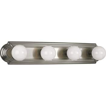 Progress Lighting Broadway 4-Light Wall Light, Brushed Nickel, Embossed Shade Collection: Broadway, Material: Steel, Finish Color: Brushed Nickel,