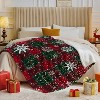 Lomsoe Christmas Plaid Snowflake Flannel Blanket, Cozy Holiday Throw, Soft Warm Xmas Blanket, Unique Christmas Gift. - 3 of 4