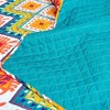 50"x60" Boho Chevron Reversible Cotton Throw Blanket Turquoise - Lush Décor: Machine Washable, Plain Weave - 4 of 4