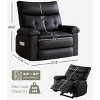 Oversized Rocker Recliner for Adults, Massage and Heating, Rocking Chair with 1.5X Sponge Side Pockets,  Leather Manual Recliner Chair - 2 of 4
