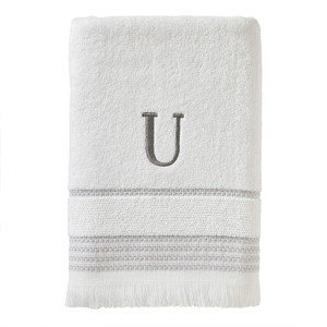 SKL Home By Saturday Knight Ltd Casual Monogram Bath Towel U - 28X54", White - 1 of 3