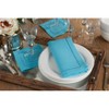 20" 12pk Polyester Hemstitch Border Dinner Napkins Blue - Saro Lifestyle: Cloth Table Napkins, Machine Washable - 4 of 4
