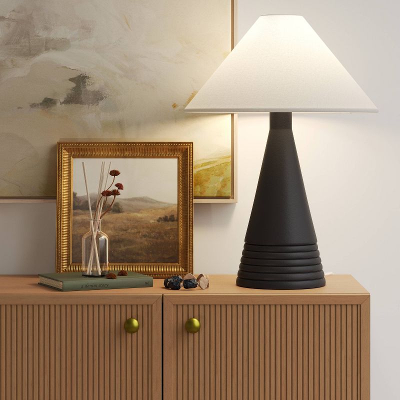 Ceramic Table Lamp with Tapered Shade Black (Includes LED Light Bulb) - Threshold&#8482;, 3 of 11
