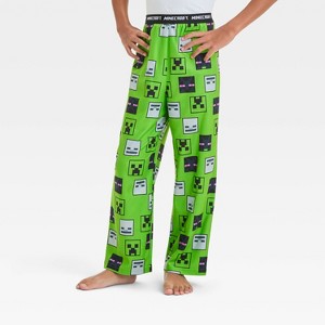 Boys' Minecraft Pajama Pants - Green - 1 of 3