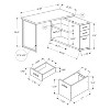 Monarch Specialties Computer Desk Home Office Corner Left Right Set-Up Storage Drawers L Shape  Metal Laminate Black Grey Contemporary Modern - 4 of 4