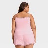 Women's Variegated Rib Tank and Shorts Pajama Set - Auden™ - 2 of 3
