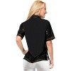 LA LEELA Women's Summer Casual Blouse Shirt Solid Blouses Button Down Short Sleeve Dress Tops Tee Hawaiian Shirts for Women - 2 of 3