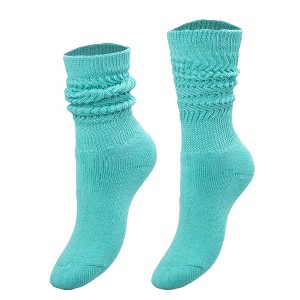 Kids Cotton Knee High Slouch Socks – 1 Pair – Ages 3-15 – Soft, Elastic & Breathable - 1 of 4