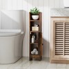 Tangkula Bathroom Storage Cabinet Small Corner Floor Cabinet with Door and Adjustable Shelves Toilet Paper Holder Stand - 2 of 4