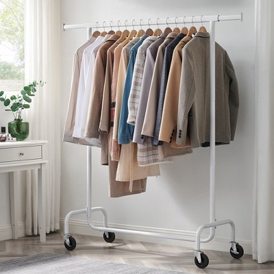 Tangkula Heavy Duty Metal Clothes Rack Freestanding Garment Rack w/ 6  Drawers & Shelves