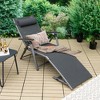 Costway Patio Folding Aluminum Lounge Chair Chaise Adjustable Back Armrest Headrest - image 4 of 4