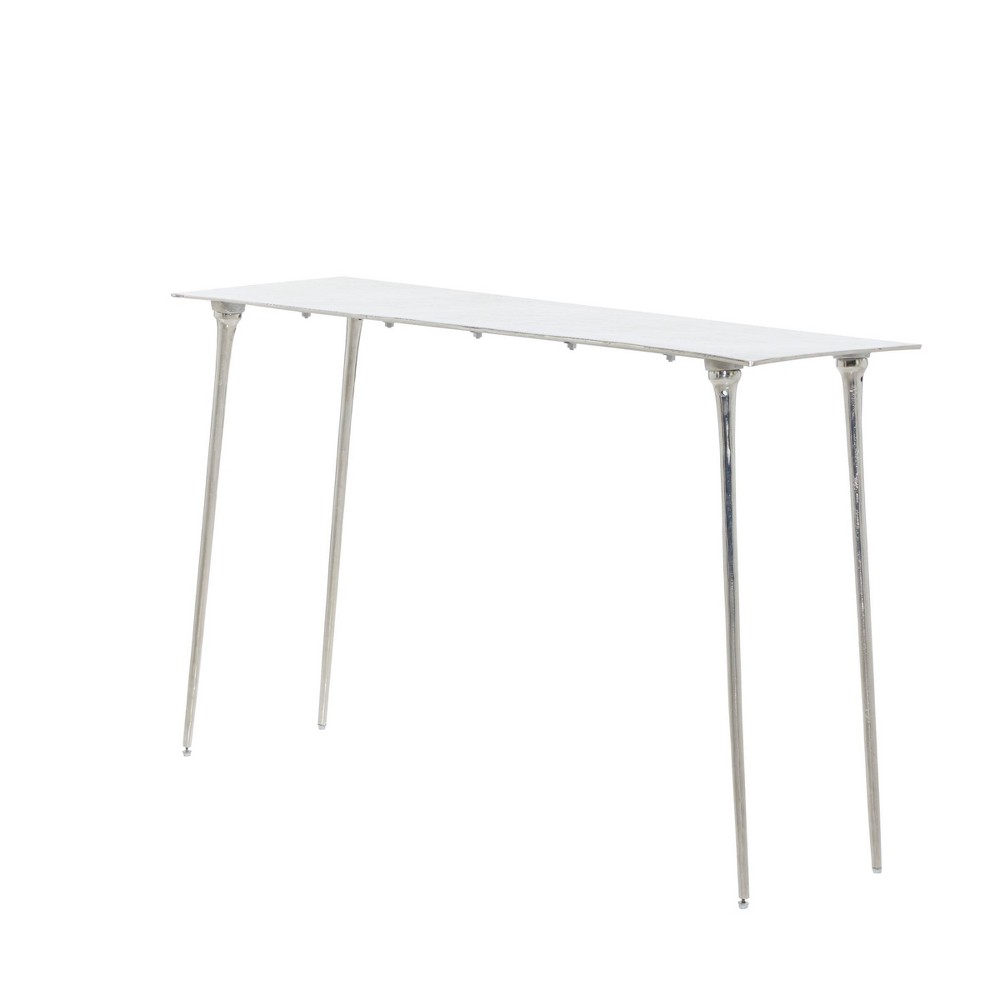 Photos - Coffee Table Glam Aluminum Console Table Silver - Olivia & May