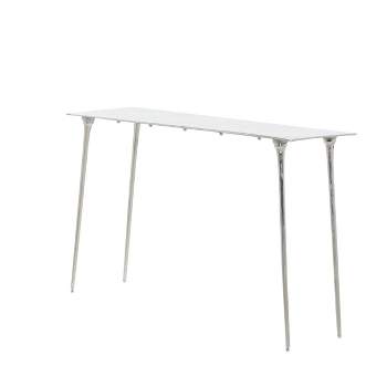 Glam Aluminum Console Table Silver - Olivia & May