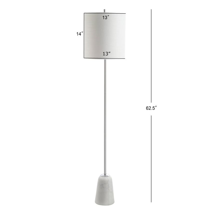 62.5&#34; Marble/Metal Lincoln Floor Lamp (Includes LED Light Bulb) Silver - JONATHAN Y, 5 of 8