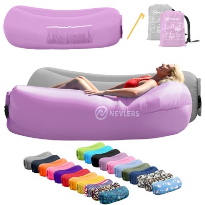 Nevlers Tear-Resistant Inflatable Loungers - Lavender & Gray (Pack of 2)