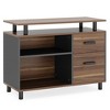 Resenkos Computer Desk, Gaming Desk,Industrial L-Shaped Desk, 63" Computer Executive Desk with File Cabinet,Brown - 2 of 4