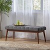 FURNIinspire Ottomans And Benches Mid Century Bedroom Bench Living Room Ottoman Entryway Bench Upholstered Long Ottoman, Grey, 44"*17.25"*16" - 2 of 4