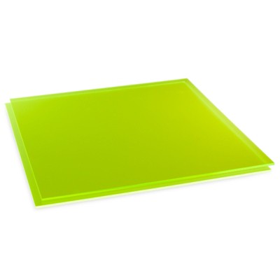 Okuna Outpost 2 Pack Fluorescent Green Acrylic Sheets, 1/8 Inch Thickness (12x12 in)