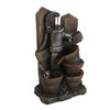 Gulches 7.7*3.9*13.6" Brown and Gray Water Fountain with Antique Water Pump Design - 3 of 4