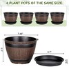 VECELO Plant Pots with Tray, Flower Pots with Drainage Holes & Saucer, Plastic Barrel Planters for Indoor & Outdoor Garden - 3 of 4