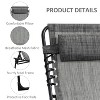 72.72'' Portable Sun Lounger, Folding Camping Cot, with Adjustable Backrest and Removable Pillow, Grey - 3 of 4