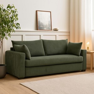 NicBex Modern Minimalist Corduroy Loveseat Sofa Couch with Two Pillows,2-Seat Lounge Sofa for Living Room,Apartment - 1 of 4