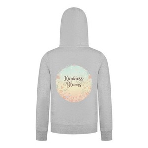 Everyday Kids “Kindness Blooms” Girls Zip Up Hoodie – Pastel Floral Positive Sweatshirt - 1 of 4