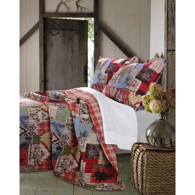 Greenland Home Fashion Rustic Lodge Multi Quilt Set 2-Piece Twin