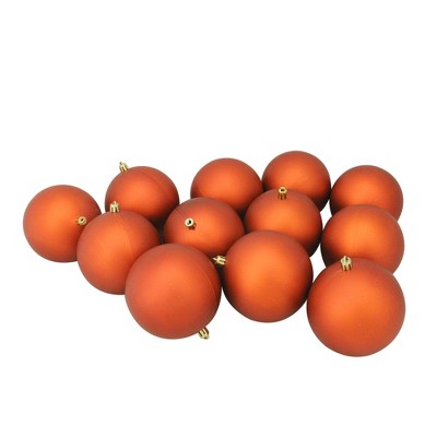 Northlight 12ct Shatterproof Matte Christmas Ball Ornament Set 4" - Orange