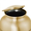 Reminded Adult Cremation Memorial Urn for Human Ashes, Black Stripe Brass Funeral Urn with Velvet Bag - 3 of 4