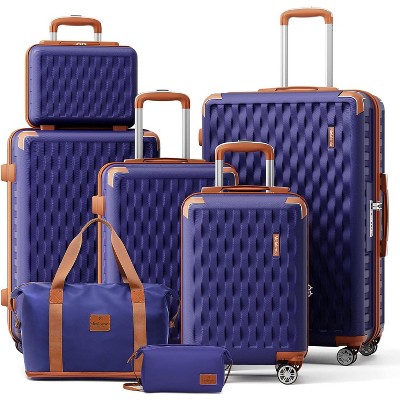 Wooakway Luggage Sets 7 Piece Hard Shell Carry on Suitcase with Spinner Wheels and TSA Lock