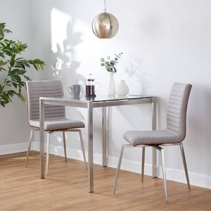 LumiSource Set of 2 Mason Stainless Steel Swivel Dining Chairs - 1 of 4
