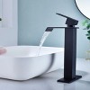 ChicFurnit Bathroom Sink Faucet Single Handle Waterfall Spout for Sleek Vanity Sink, Black, 13.58"*8.07"*2.75" - 2 of 4