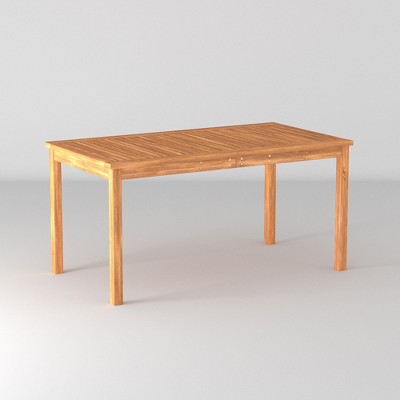 Acacia Wood Patio Simple Rectangle Dining Table - Saracina Home